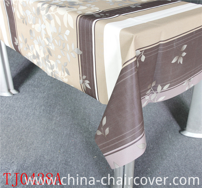 New Design PVC Printed Pattern Tablecloth with Fabric Backing LFGB
